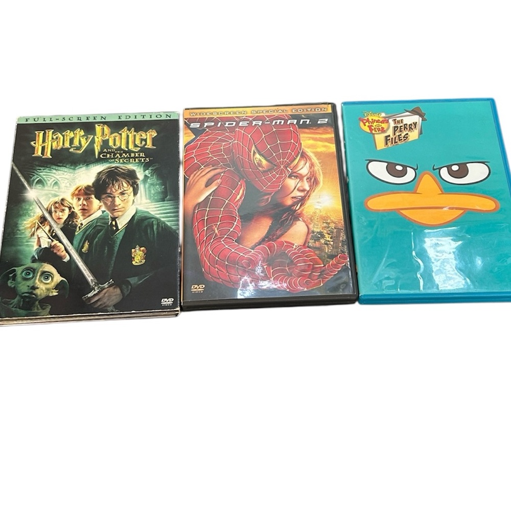 DVD Movie Lot‎ – Harry Potter 2 Spider-Man 2 & Phineas and Ferb The Perry Files